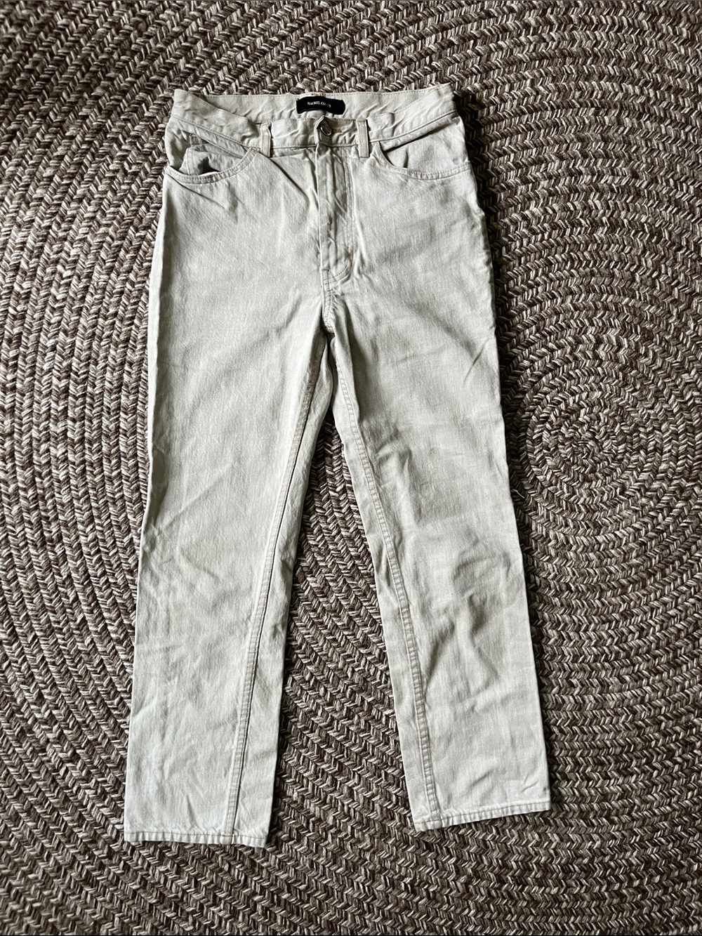 Rachel Comey midrise straight leg jeans, warm gray size 0/26